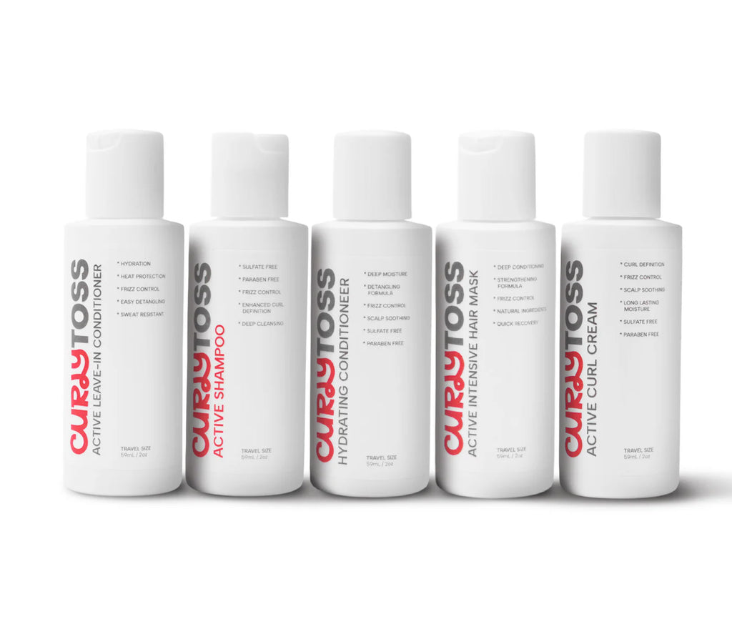 CurlyToss Travel Curly Hair Kit 5-Step Set 2 oz