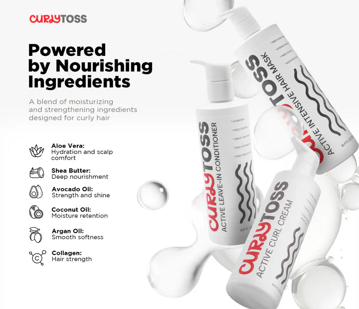 CurlyToss Gift Kit 5-Step Curl Care Set – Complete Routine for Hydrated Defined Curls