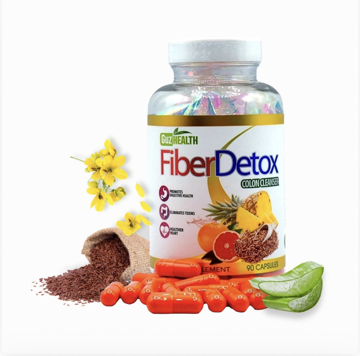 Colon Cleanser Fiber Detox Eliminate Toxins, Constipation Relief, Improve Digestion 90 Capsules - 30 Day Supply