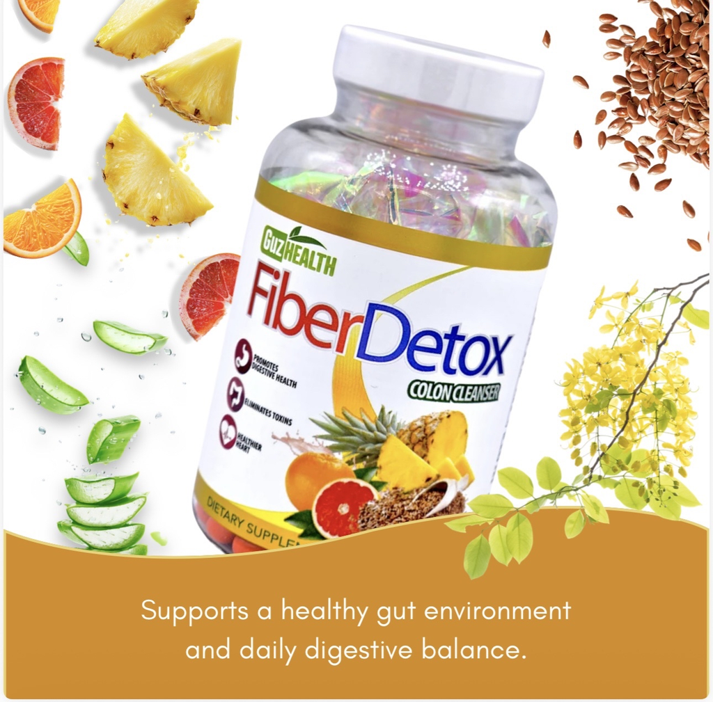 Colon Cleanser Fiber Detox Eliminate Toxins, Constipation Relief, Improve Digestion 90 Capsules - 30 Day Supply