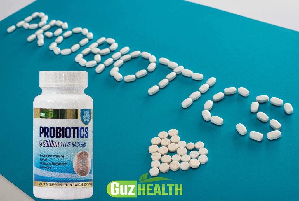 GuzHealth PROBIOTICS - 8 Billion LIVE Bacteria 60 Capsules